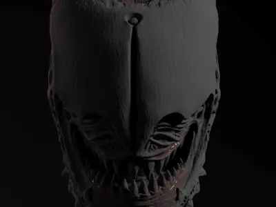 Creature alien head sculpture 3D print model