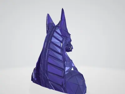 Anubis bust WIREFRAME VORONOI WIREMESH MESH 3D print model