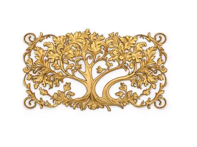 mural tree decor set ornament 01 3D model
