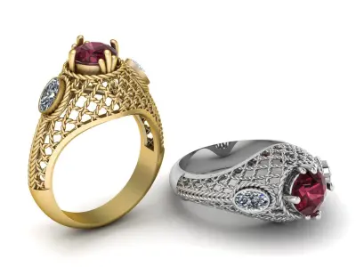 Luxury wedding Diamond ring 3d Printable Model 3D print model