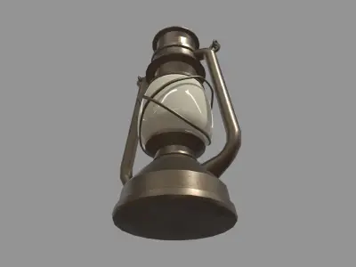 Old Lamp 01 Low-poly 3D model