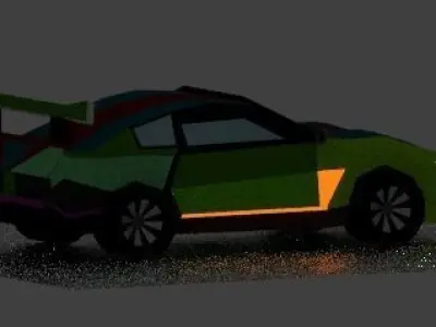 Futuristic Car  Low-poly 3D model