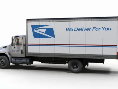 Mail box truck  Low-poly 3D model