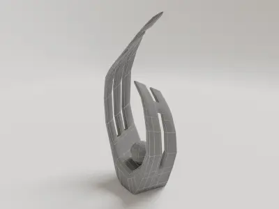 Interior decoration wave art sculpture Low-poly 3D model