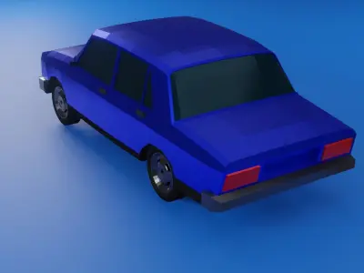 low-poly car VAZ2107 3D model