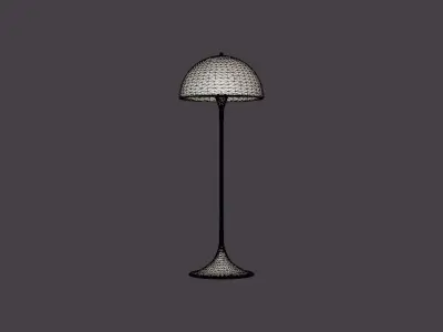 Panthella Floor lamp - White Opal-Acrylic Low-poly 3D model