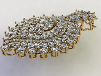 Woman Solitaire Pendant 2020 for gem with size gem detail  3D model