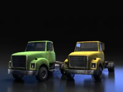 Truck Tractor Low-poly 3D model