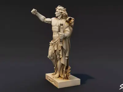 Apollo Statue Low-poly 3D model