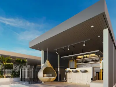 POOL AND BBQ 3D model