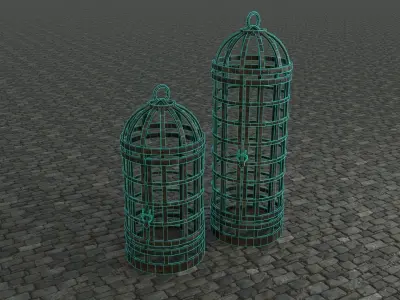Medieval Cages 2 low-poly PBR  Low-poly 3D model