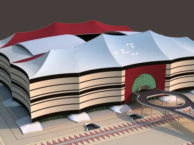 Al Bayt Stadium Low-poly 3D model