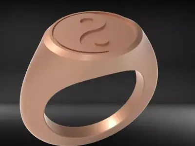 Yin Yang Ring US RING SIZES 5 6 7 8 9 10 11 12 13 14 15 16 3D print model