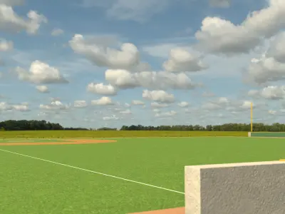 Softball Field 4k PBR Low-poly 3D model