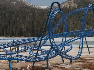 Rollercoaster 3D model Low-poly 3D model