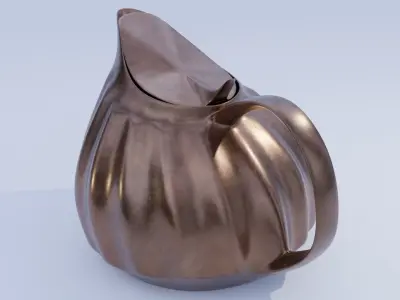 Antique Copper teapot Free 3D model
