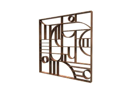 3D Decorative Partition Wood 3D model