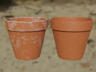 Terracotta Pots Low-poly 3D model