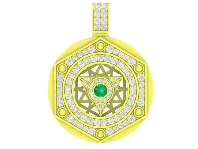Luxury Sacred Geometry Diamond Pendant 3D Model 3928 3D print model