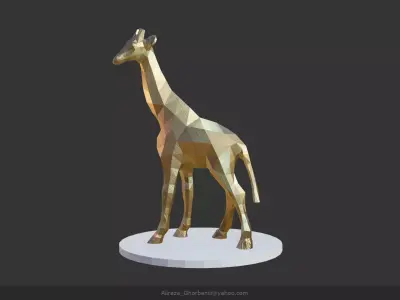 Giraffe gold Low-poly 3D model