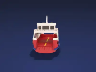 Stylized Classic Ferry Boat ship - 3D Model 3D model