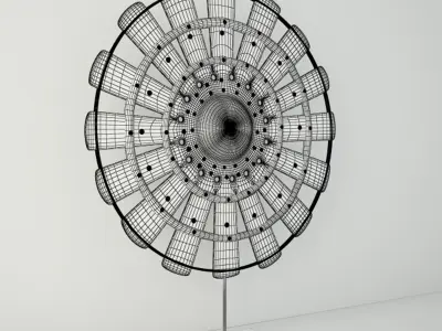 Vintage Sewing Wheel on Stand 3D model