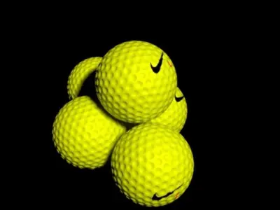 golf ball 4 Low-poly 3D model