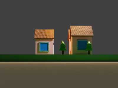Miniature Housing Low-poly 3D model