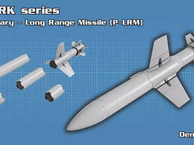 Sci Fi Missile Shark series Demo Kit Free low-poly 3D model
