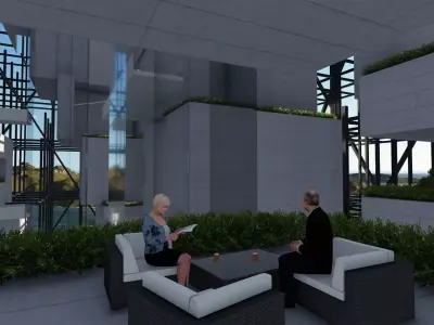 Parametric tower in the sea 3D model