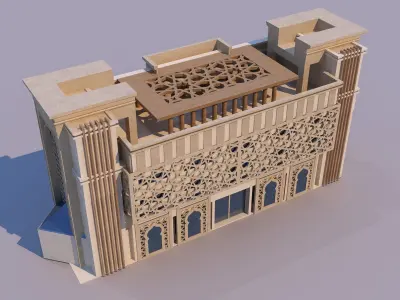 0167 - Islamic Facade Building 3D model