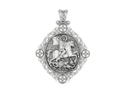 Icon of St George the victorious angel 863 3D print model