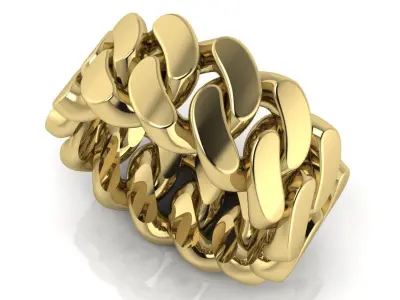 Cuban Link Chain Ring 10 mm Wide - DIFERENT SIZES 3D print model