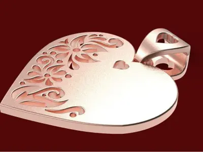 3D print model heart pendant  3D print model