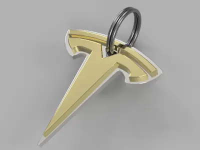 TESLA Logo Keychain - Ready to 3D Print 3D print model