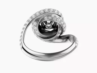 TRI - RING - SOLITAIRE RUBAN 3D print model