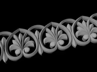 Central decor ornament for furniture 3D model 242