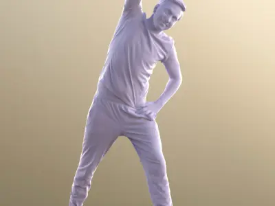 Anselmo 10225 - Stretching Sport Man Low-poly 3D model