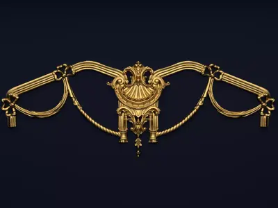 Classic decor ornament v-3D model 31 3D model