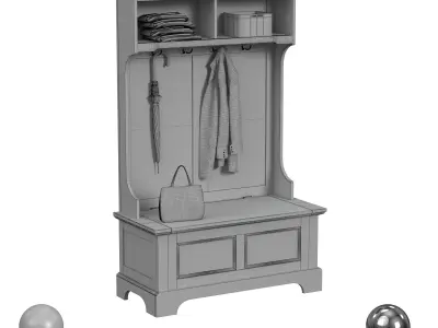 homestyles furniture Naples Hall Tree Propped 3D model