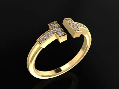 Tiffany T Ring 3D print model buy