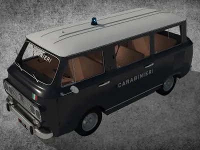 FIAT 850 familiare Low-poly 3D model