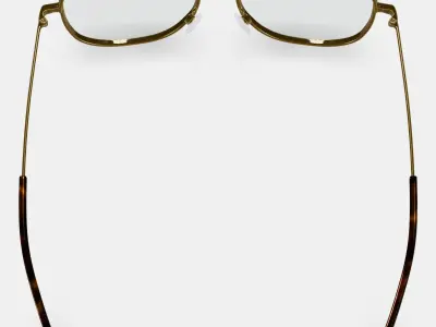 Sade Eyeglasses in Polished Gold 3D model