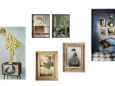 Vintage Painting Set 3D model