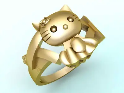 Kitty ring - Cat rings  3D print model