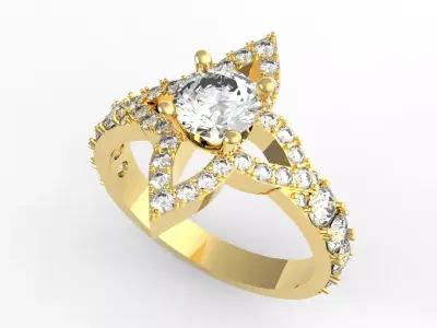 54mm diamond louis vuton bloom ring 3D print model
