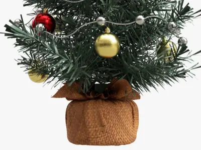 Small Christmas tree decorated 3D model