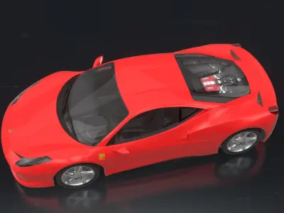 Porsche sports car Low-poly 3D model
