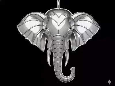 Pendant 3d Elephant face Pendant Pendant Elephant Head Pendant 3D print model