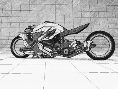 Motorcycle concept modern design version  3D model